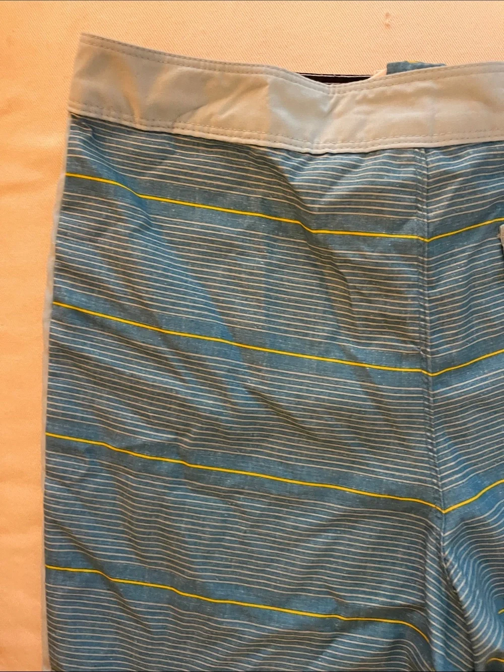 Hurley Blue Board Shorts with Yellow Stripe Accents Size 18/29
